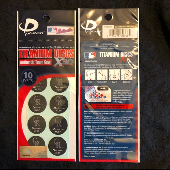 2008 Officially Licensed MLBP Colorado Rockies - Phiten X30 Titanium Discs - Picture 4 of 9